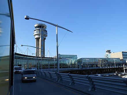 Outside in front of Montreal-Pierre Elliot Trudeau International Airport