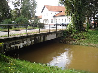 Die Trnava-Brücke beim Hauptbahnhof in Čakovec