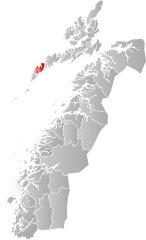 Locatie van de gemeente in de provincie Nordland