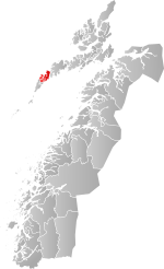 Mapa do condado de Møre og Romsdal com Flakstad em destaque.