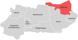 Tidigare läge för kommunen Gerterode i Landkreis Eichsfeld
