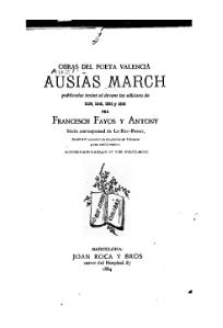 Obras del poeta valenciá Ausias March d'Ausiàs March (ed. 1886)