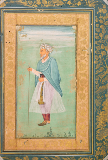 Miniature painting - Portrait of an Old Mughal Courtier Wearing Muslin