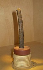 The Ishango bone, a bone tool dating back to prehistoric Africa. Os d'Ishango IRSNB.JPG