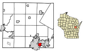 Outagamie County Wisconsin Incorporated and Unincorporated areas Kimberly Highlighted.svg