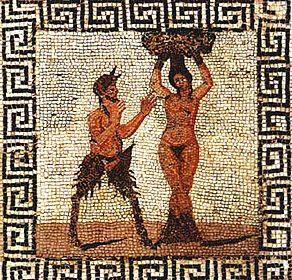 Mozaika przedstawiająca Pana i Hamadriadę – Pompeje