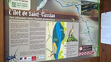Panneau sur le site de l'Îlot de Saint-Cassian
