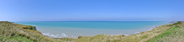 Panorama sur la Manche depuis les falaises du Tréport.