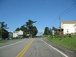 PA 414 westbound in the village of Gleason