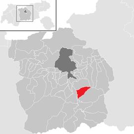 Poloha obce Pfons v okrese Innsbruck-vidiek (klikacia mapa)