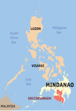 Map of the Philippines highlighting Soccsksargen