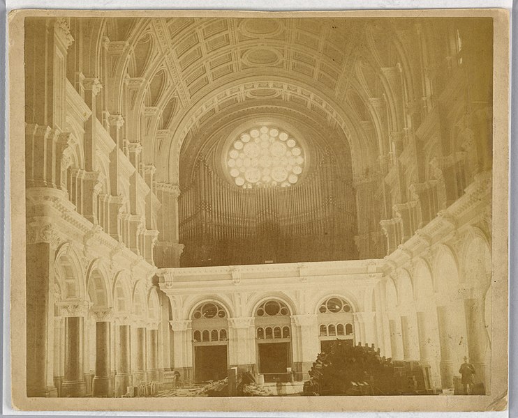 File:Photograph, View of the Interior of the Church of St. John the Baptist, Brooklyn, Looking West Toward the Rose Window, 1902 (CH 18440281-2).jpg