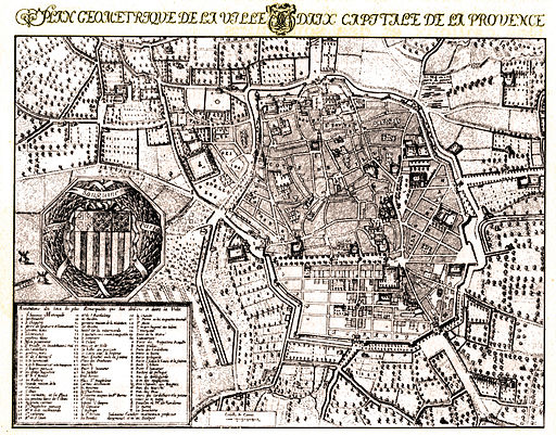 Plan géométrique de la ville d'Aix en Provence