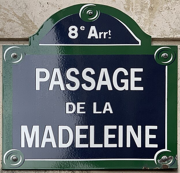 File:Plaque Passage Madeleine - Paris VIII (FR75) - 2021-08-23 - 1.jpg