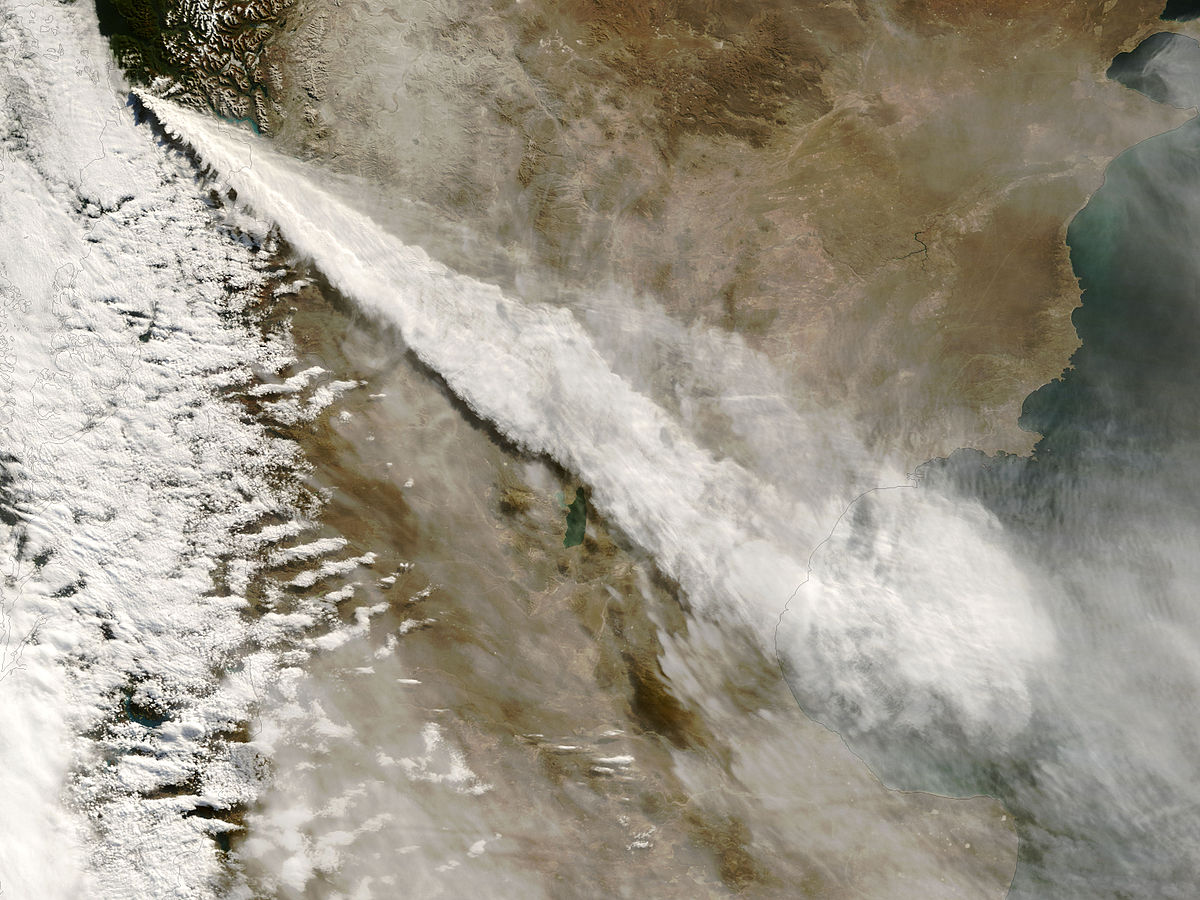 volcanic ash and dust are pushed into atmosphere