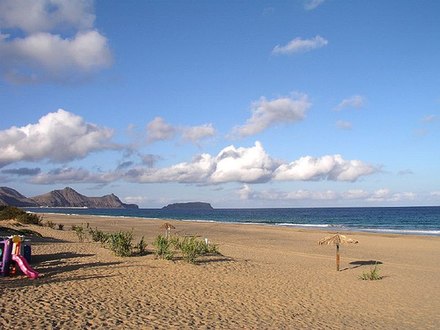 Porto Santo's beach in the afternoon