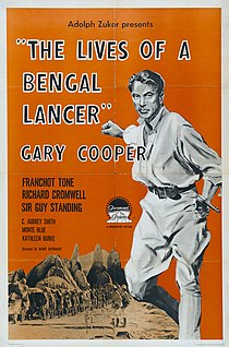 The Lives of a Bengal Lancer re-release poster from 1958 showcasing Gary Cooper. Poster - Lives of a Bengal Lancer, The 01.jpg