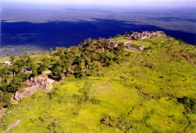 The Preah Vihear Temple area, on the shoulder of one of the Dângrêk Mountains.