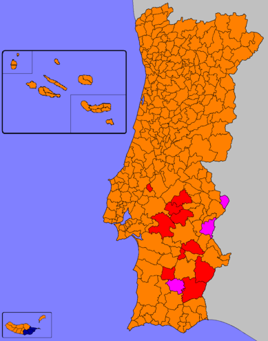 Strongest candidate by municipality.