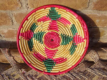 A Punjabi/Sindhi-style wooden woven plate for chapati (flat bread)