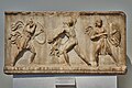 Relief depicting an Amazonomachy, 4th cent. B.C. National Archaeological Museum, Athens, Greece.