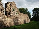 Remains of west curtain wall, Hartshill Castle, Castle Road, Hartshill.jpg