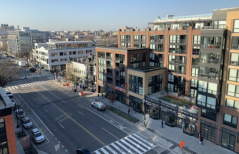 File:Retail and new apartment buildings along 14th St. NW, U Street Corridor, Washington, D.C., February 2019 (cropped2).jpg