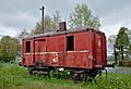 Retired overhead line rail service vehicle in Sourbrodt train station (DSCF5823) Waimes, Belgium.jpg