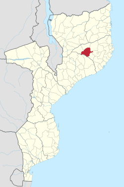 Ribauén piirin sijainti Mosambikissa.