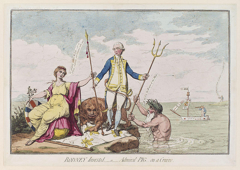 File:Rodney invested - or - Admiral Pig on a cruize' (George Bridges Rodney, 1st Baron Rodney; Hugh Pigot; Charles James Fox) by Elizabeth d'Achery.jpg