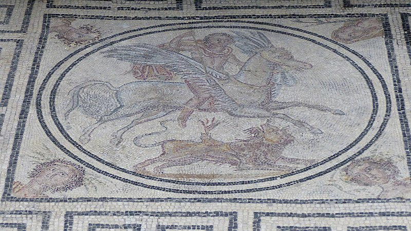 File:Romanité museum 052 mosaïque Bellérophon2.jpg