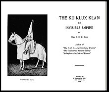 Title pages of The Ku Klux Klan or Invisible Empire (1914) by Laura Martin Rose. RoseInvisibleempiretitlepage.jpg