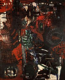 Die rote Schmach, 1966. Peinture et collage métallique