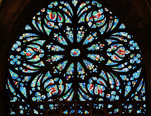 Rouen Abbatiale Saint-Ouen Innen Langhaus Westrosette 3