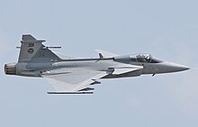 A SAAF Gripen multirole fighter aircraft SAAF-Gripen-001 (cropped).jpg