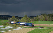 45. KW Die Linie S3 der S-Bahn Zürich zwischen Illnau und Fehraltorf. Ein Doppelstock-Pendelzug mit der Lokomotive SBB Re 450.