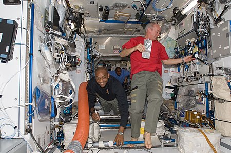 STS-129 Three astronauts at Harmony.jpg