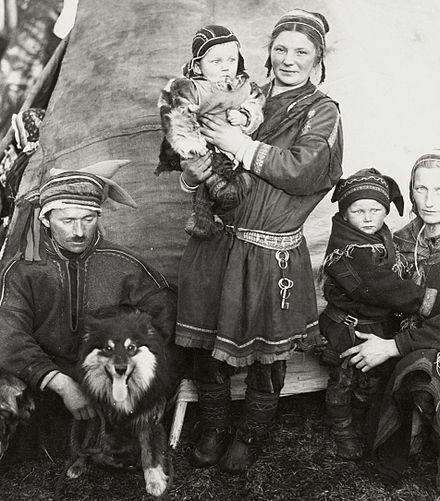 Sámi family in Lapland of Finland, 1936.