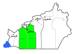 Semnan County highlighted in Semnan Province