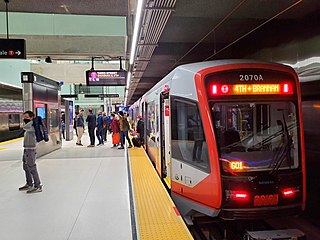 <span class="mw-page-title-main">Yerba Buena/Moscone station</span> Underground light rail station in San Francisco, California, US