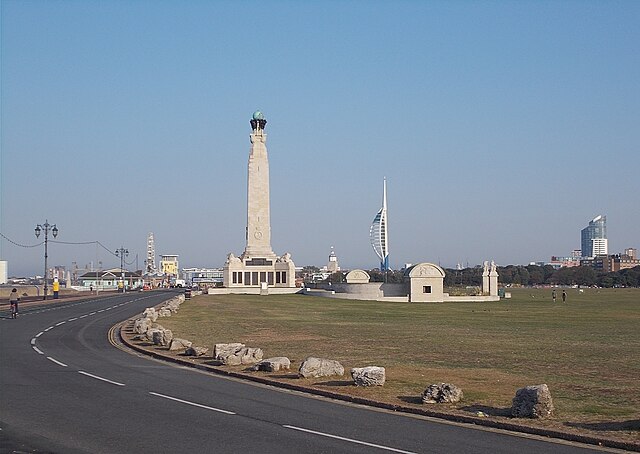 Southsea Common and Portsmouth Naval Memorial.