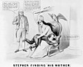Колумбія шмагає Стівена Дугласа, зі схвалення «Дядька Сема». Карикатура 1860 року