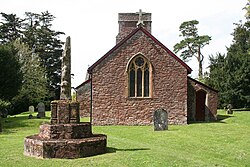 St John the Baptist's Church and medieval cross at Heathfield, Somerset.jpg