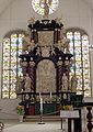 Barock luthersch Altar vun Christian Precht (1677), St. Cosmae et Damiani (Staad)