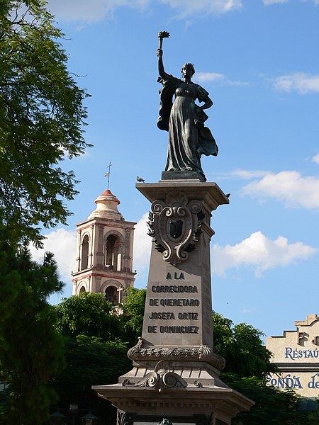 Statue of the Corregidora Josefa Ortiz de Dominguez in Santiago de Querétaro