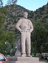 Steve Canyon statue in Idaho Springs