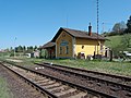 English: Railway station in the village of Strunkovice nad Volyňkou, Strakonice District, Czech Republic. Čeština: Železniční stanice v obci Strunkovice nad Volyňkou v okrese Strakonice.