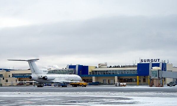 The main terminal of Surgut Airport.