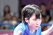 Deutsch: Tischtennis bei den Olympischen Jugendspielen 2018; Tag 9, 15. Oktober 2018; Mixed, Finale, Mixed-Doppel – Miu Hirano (JPN) gegen Sun Yingsha (CHN) 2:3 English: Table tennis at the 2018 Summer Youth Olympics at 15 October 2018 – Mixed Final, Mixed-Double – Miu Hirano (JPN) Vs Sun Yingsha (CHN) 2:3