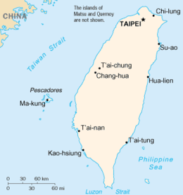 Repubblica di Cina (Taiwan o Formosa) - Mappa